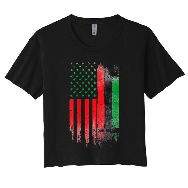 Juneteenth Red Green Black History American African flag Crop Top
