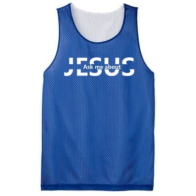 Jesus Religion God Cool Gift And Cool Gift Jesus Ask Me About Cute Gift Mesh Reversible Basketball Jersey Tank