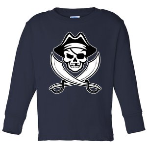 Jolly Roger Gasparilla Pirate Skull With Swords Toddler Long Sleeve Shirt