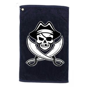 Jolly Roger Gasparilla Pirate Skull With Swords Platinum Collection Golf Towel