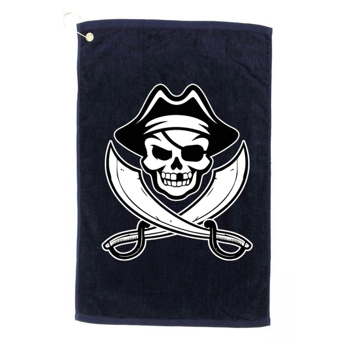 Jolly Roger Gasparilla Pirate Skull With Swords Platinum Collection Golf Towel