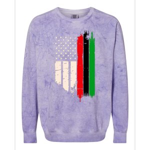 Juneteenth Red Green Black History American African Flag Colorblast Crewneck Sweatshirt