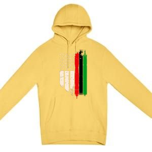 Juneteenth Red Green Black History American African Flag Premium Pullover Hoodie