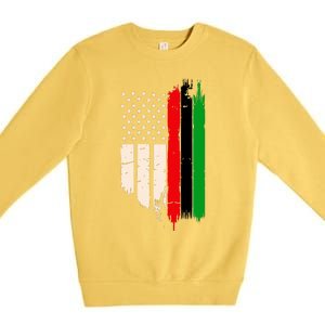 Juneteenth Red Green Black History American African Flag Premium Crewneck Sweatshirt