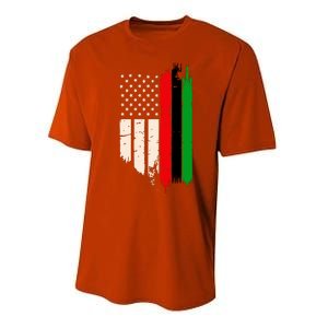 Juneteenth Red Green Black History American African Flag Performance Sprint T-Shirt