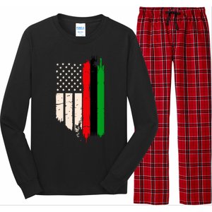 Juneteenth Red Green Black History American African Flag Long Sleeve Pajama Set