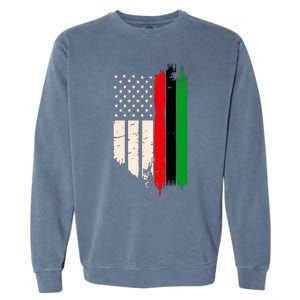 Juneteenth Red Green Black History American African Flag Garment-Dyed Sweatshirt