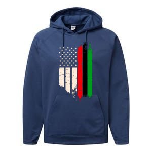 Juneteenth Red Green Black History American African Flag Performance Fleece Hoodie