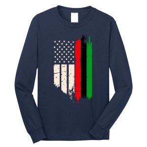 Juneteenth Red Green Black History American African Flag Long Sleeve Shirt