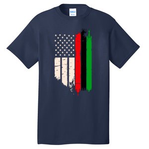 Juneteenth Red Green Black History American African Flag Tall T-Shirt