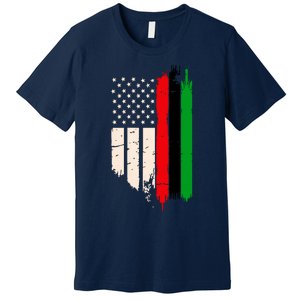 Juneteenth Red Green Black History American African Flag Premium T-Shirt