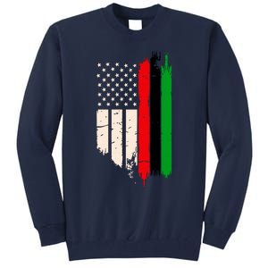 Juneteenth Red Green Black History American African Flag Tall Sweatshirt