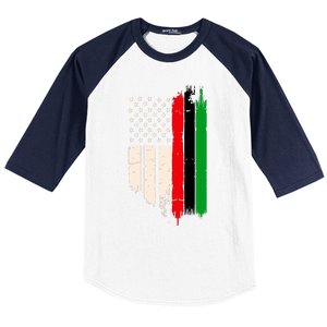 Juneteenth Red Green Black History American African Flag Baseball Sleeve Shirt