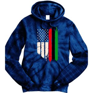 Juneteenth Red Green Black History American African Flag Tie Dye Hoodie