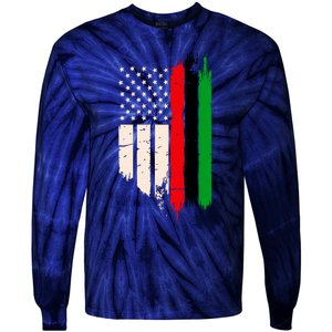 Juneteenth Red Green Black History American African Flag Tie-Dye Long Sleeve Shirt