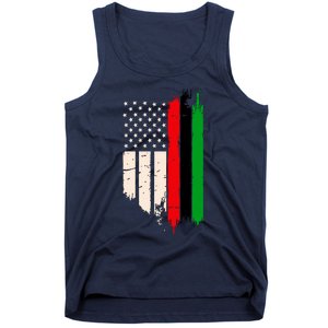 Juneteenth Red Green Black History American African Flag Tank Top