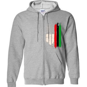 Juneteenth Red Green Black History American African Flag Full Zip Hoodie