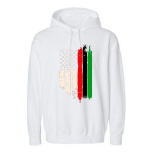 Juneteenth Red Green Black History American African Flag Garment-Dyed Fleece Hoodie