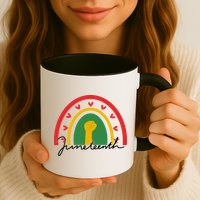 Juneteenth Rainbow Heart Fist Mug
