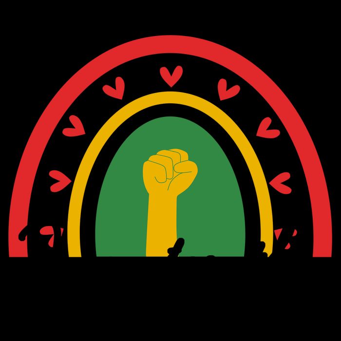 Juneteenth Rainbow Heart Fist Mug