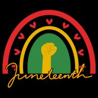Juneteenth Rainbow Heart Fist Drawstring Bag