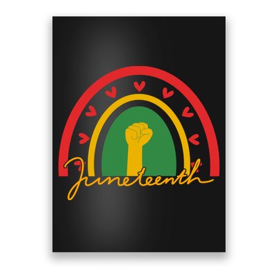 Juneteenth Rainbow Heart Fist Poster