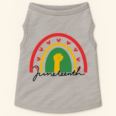 Juneteenth Rainbow Heart Fist Doggie Tank
