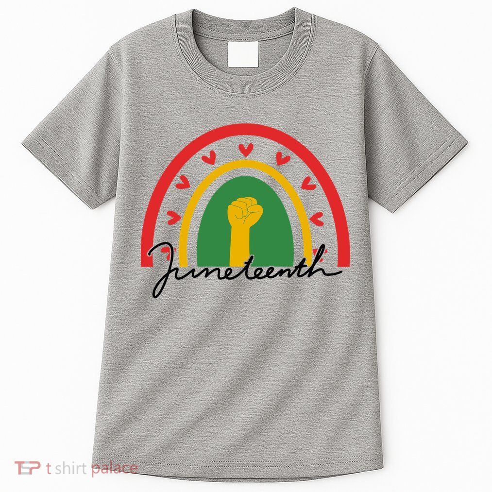 Juneteenth Rainbow Heart Fist Tall T-Shirt