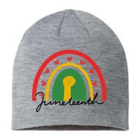Juneteenth Rainbow Heart Fist Sustainable Beanie