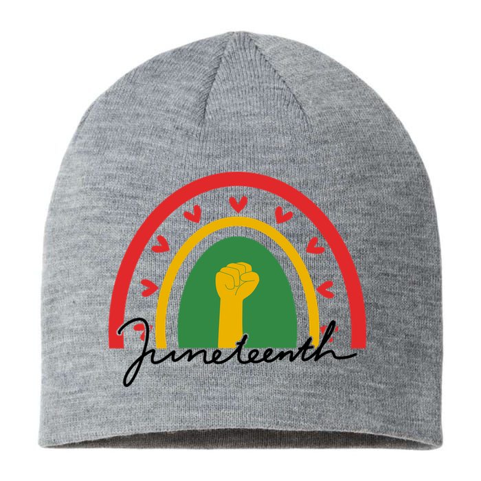 Juneteenth Rainbow Heart Fist Sustainable Beanie