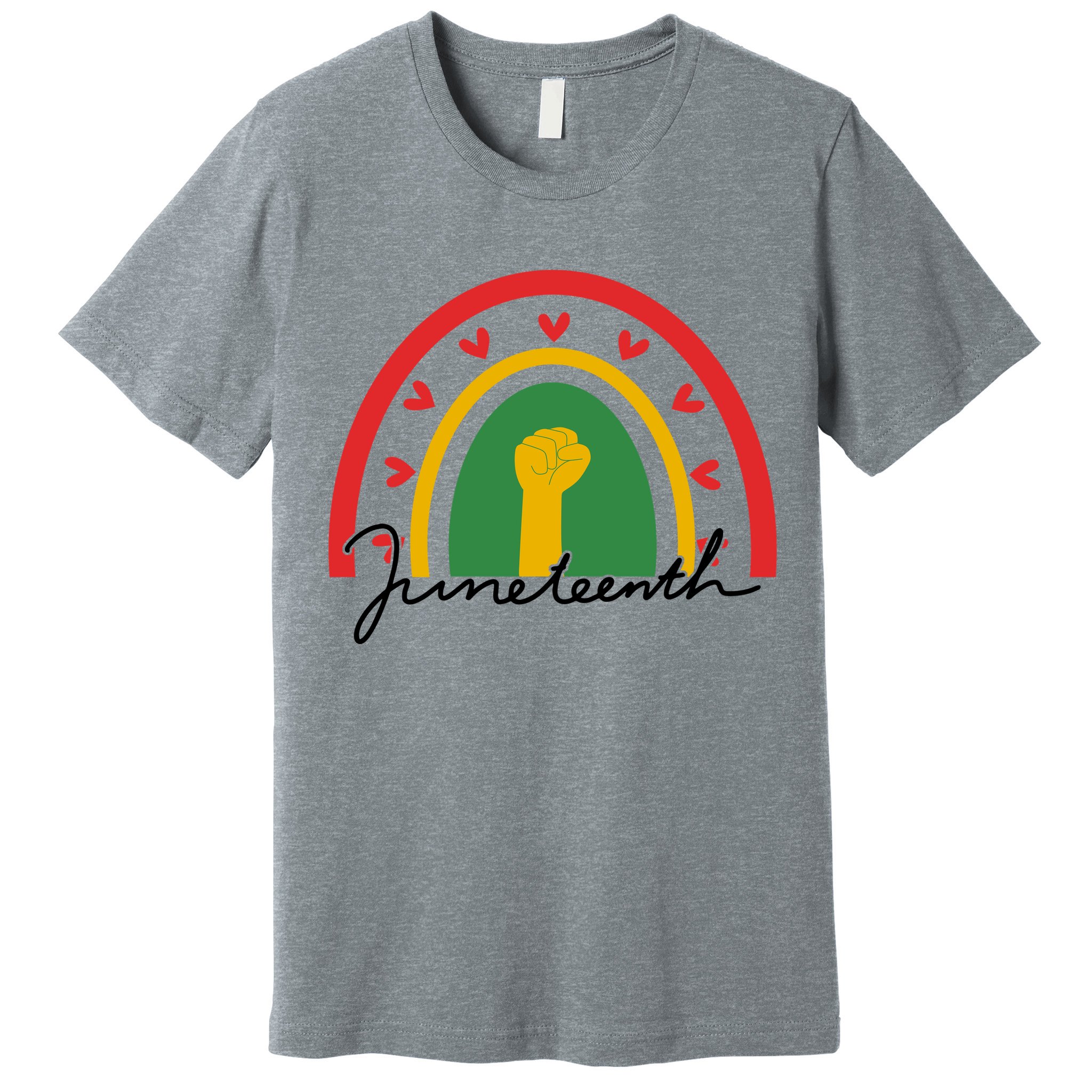 Juneteenth Rainbow Heart Fist Premium T-Shirt