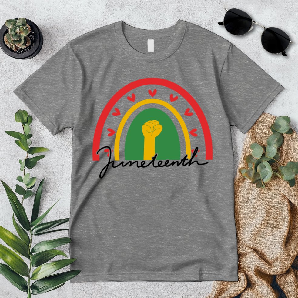 Juneteenth Rainbow Heart Fist Premium T-Shirt