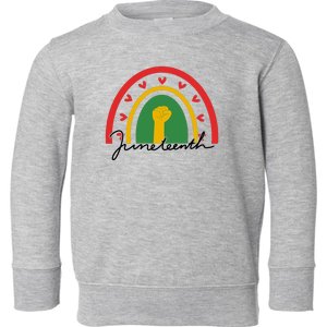 Juneteenth Rainbow Heart Fist Toddler Sweatshirt