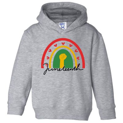 Juneteenth Rainbow Heart Fist Toddler Hoodie