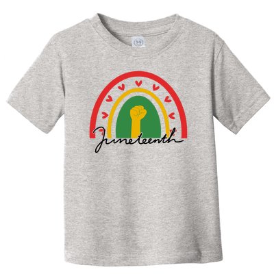 Juneteenth Rainbow Heart Fist Toddler T-Shirt