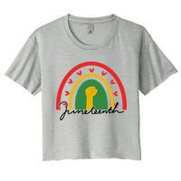 Juneteenth Rainbow Heart Fist Women's Crop Top Tee