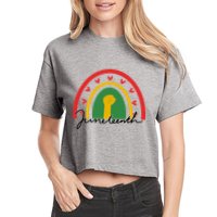 Juneteenth Rainbow Heart Fist Women's Crop Top Tee
