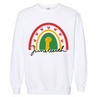 Juneteenth Rainbow Heart Fist Garment-Dyed Sweatshirt