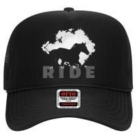 Just Ride Horseback Riding Apparel Horse High Crown Mesh Back Trucker Hat