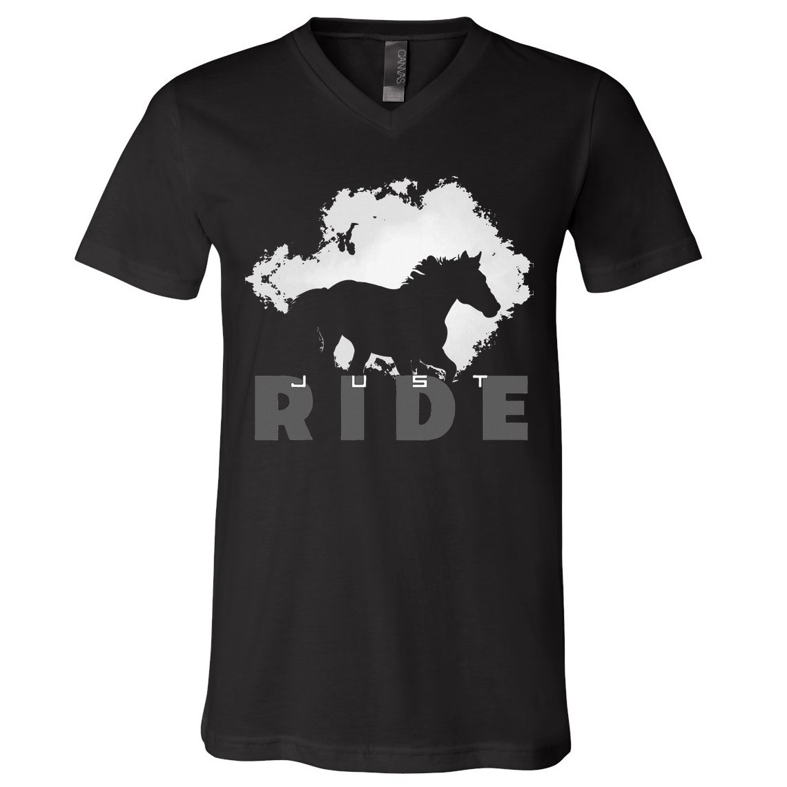 Just Ride Horseback Riding Apparel Horse V-Neck T-Shirt