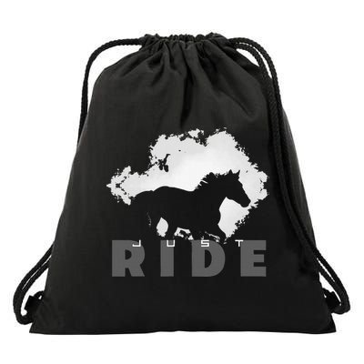 Just Ride Horseback Riding Apparel Horse Drawstring Bag