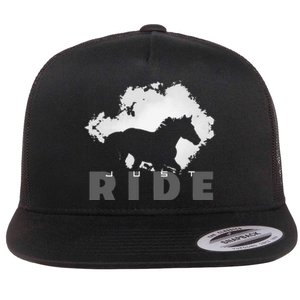 Just Ride Horseback Riding Apparel Horse Flat Bill Trucker Hat