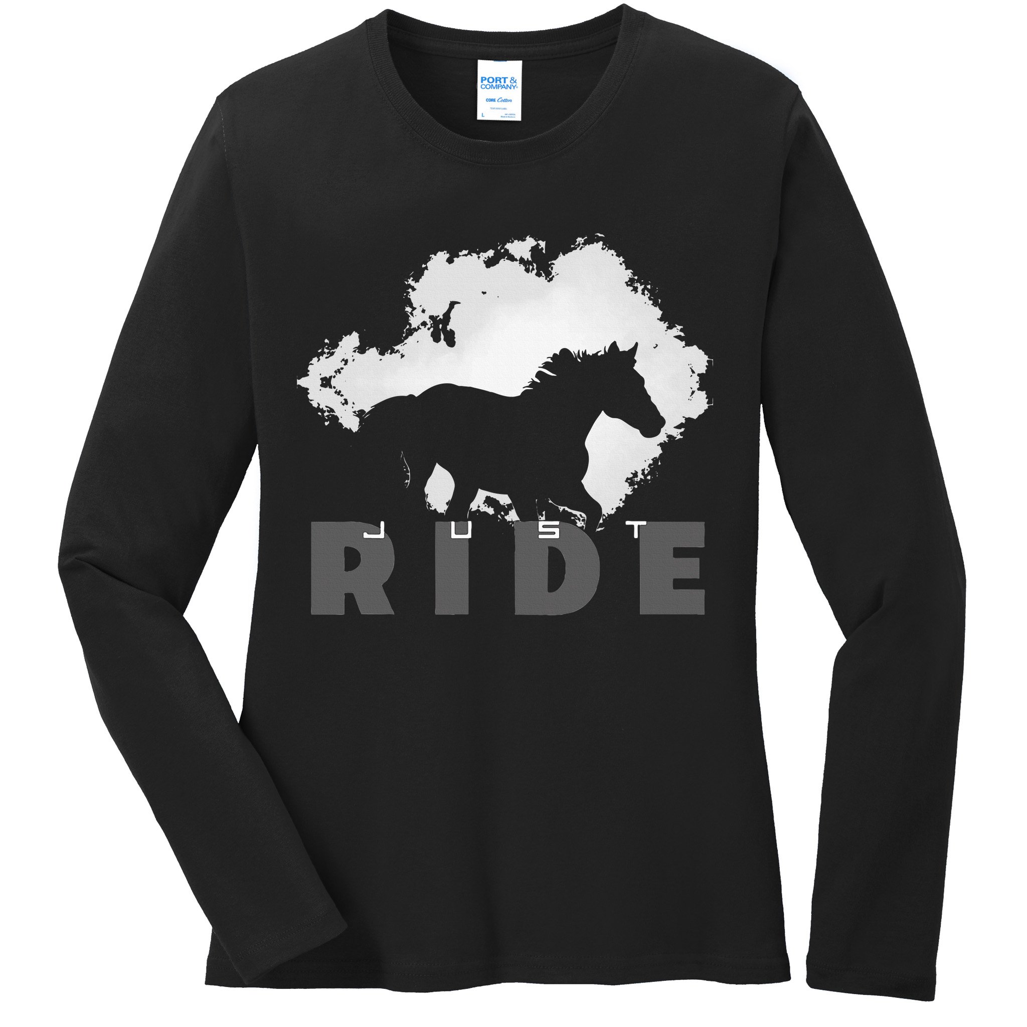 Just Ride Horseback Riding Apparel Horse Ladies Long Sleeve Shirt