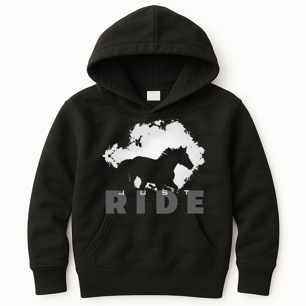 Just Ride Horseback Riding Apparel Horse Kids Hoodie