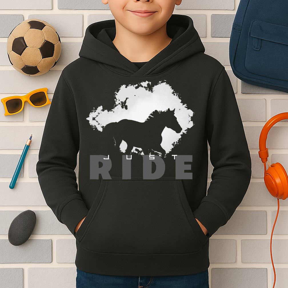 Just Ride Horseback Riding Apparel Horse Kids Hoodie