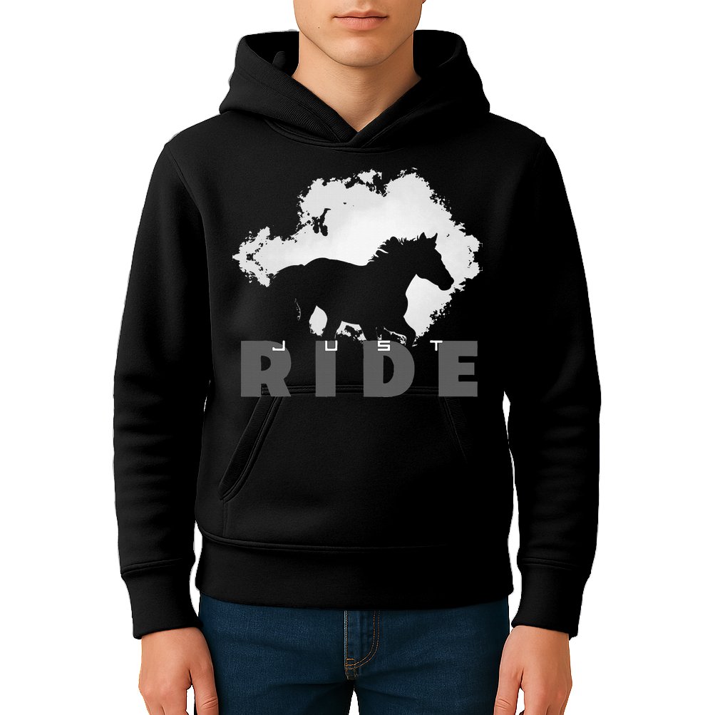 Just Ride Horseback Riding Apparel Horse Kids Hoodie