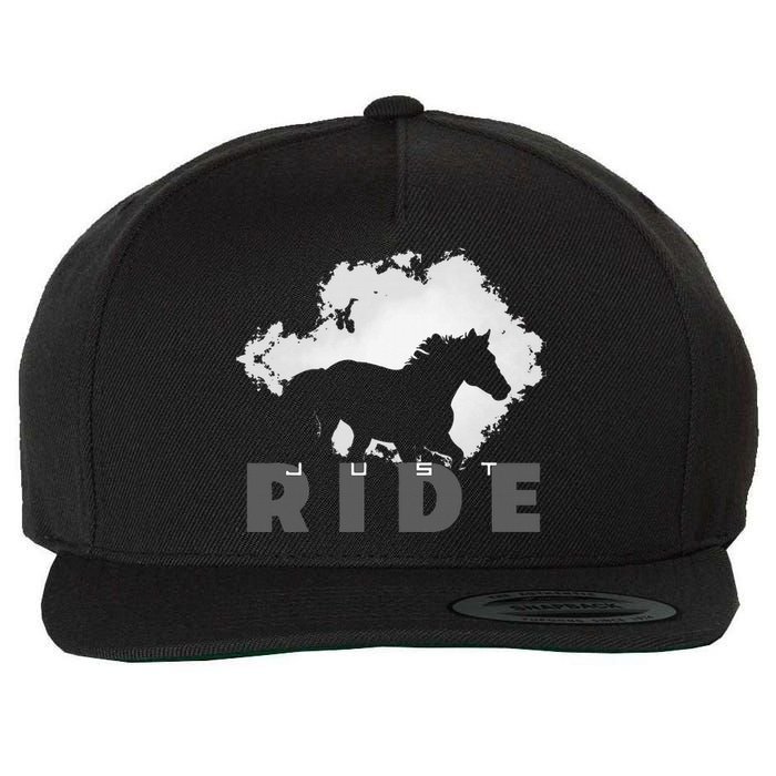 Just Ride Horseback Riding Apparel Horse Wool Snapback Cap