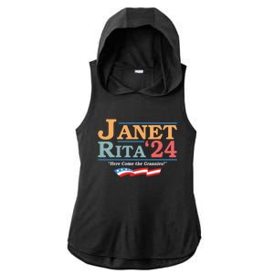 Janet Rita24 Here Come The Grannies Ladies PosiCharge Tri-Blend Wicking Draft Hoodie Tank