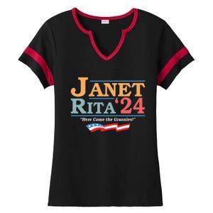 Janet Rita24 Here Come The Grannies Ladies Halftime Notch Neck Tee