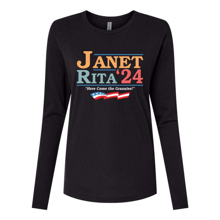 Janet Rita24 Here Come The Grannies Womens Cotton Relaxed Long Sleeve T-Shirt